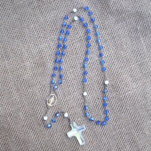 Handmade Crystal Cross Rosary Glass Crystal Beads